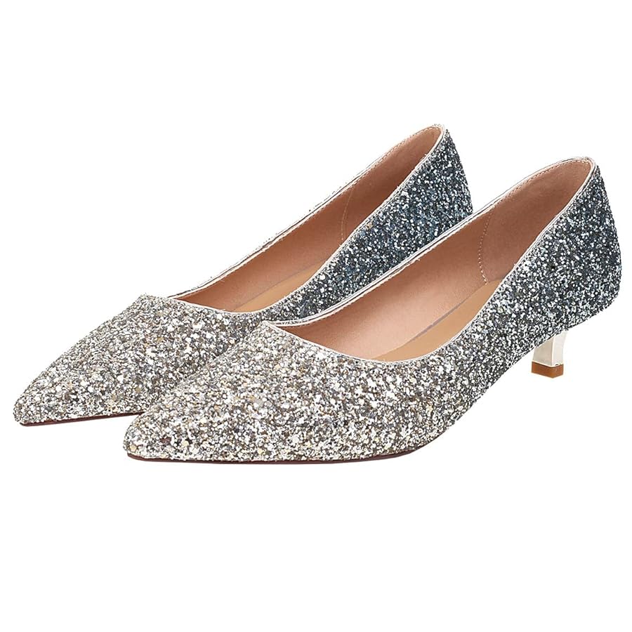 靴 original ribbon glitter pumps 靴 original ribbon glitter pumps Round-Toe Glitter Pumps